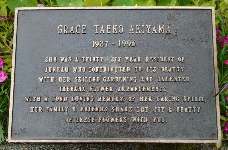 Grace Taeko Akiyama Marker. Click for full size. Grace Taeko Akiyama Marker image. Click for full size.