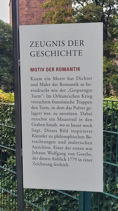 Zeugnis der Geschichte / Testimony of History Marker. Click for full size. Zeugnis der Geschichte / Testimony of History Marker image. Click for full size.