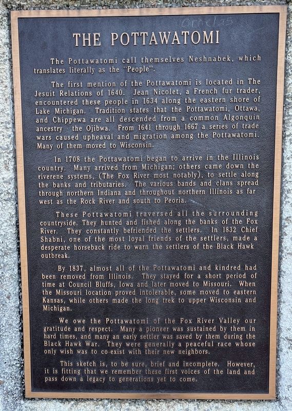 The Pottawatomi Marker. Click for full size. The Pottawatomi Marker image. Click for full size.