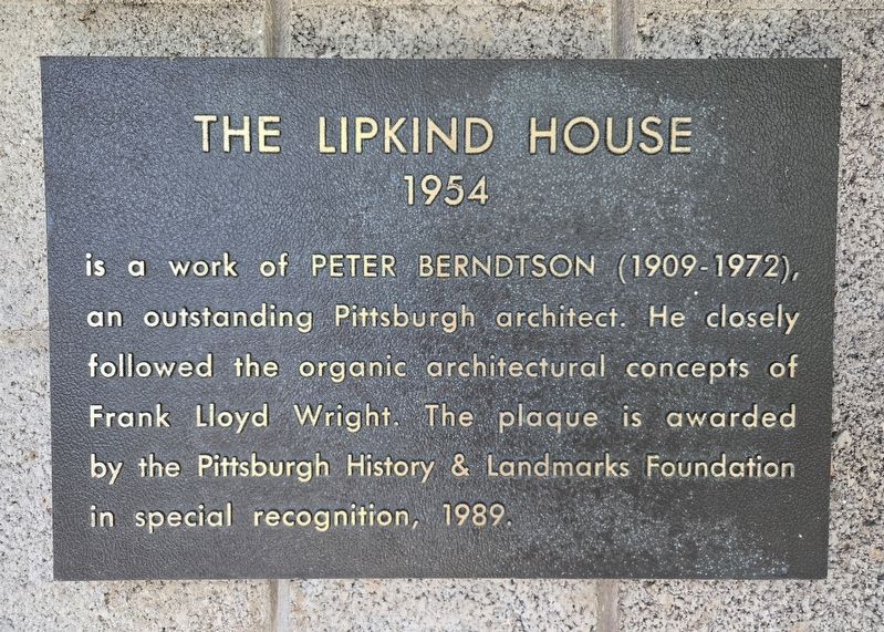 The Lipkind House Marker image. Click for full size.
