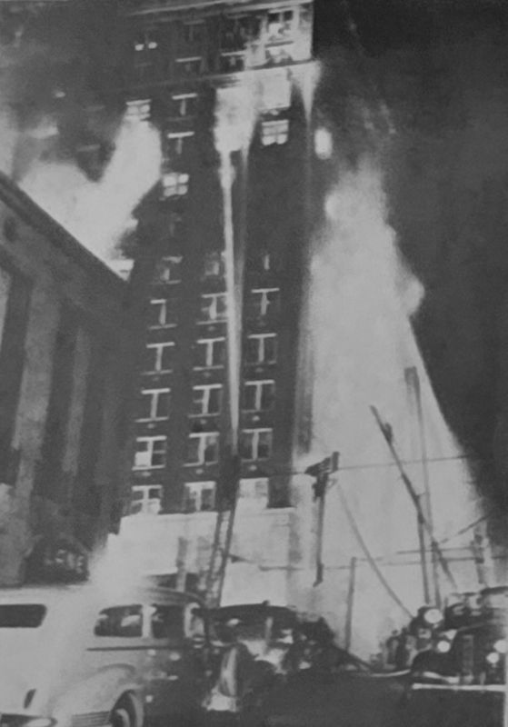 Marker detail: Hotel Fire. Click for full size. Marker detail: Hotel Fire image. Click for full size.