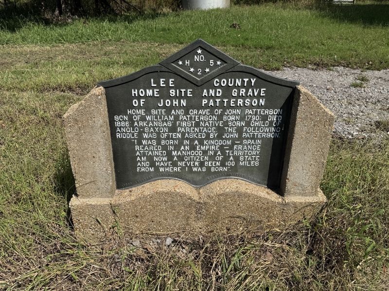 Lee County Home Site and Grave of John Patterson Marker. Click for full size. Lee County Home Site and Grave of John Patterson Marker image. Click for full size.