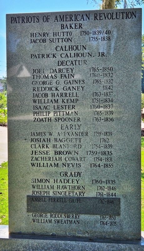 Revolutionary War Memorial<br>(<i>north side</i>). Click for full size. Revolutionary War Memorial<br>(<i>north side</i>) image. Click for full size.