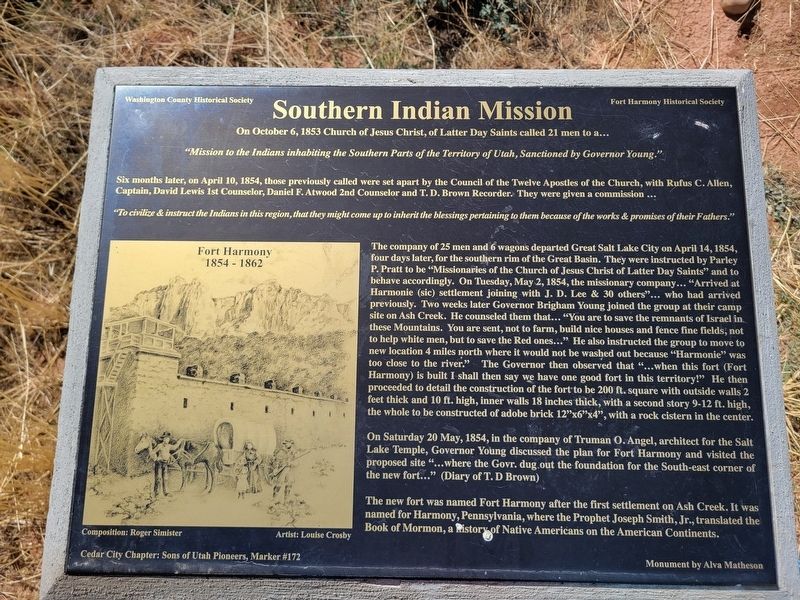 Southern Indian Mission Marker. Click for full size. Southern Indian Mission Marker image. Click for full size.