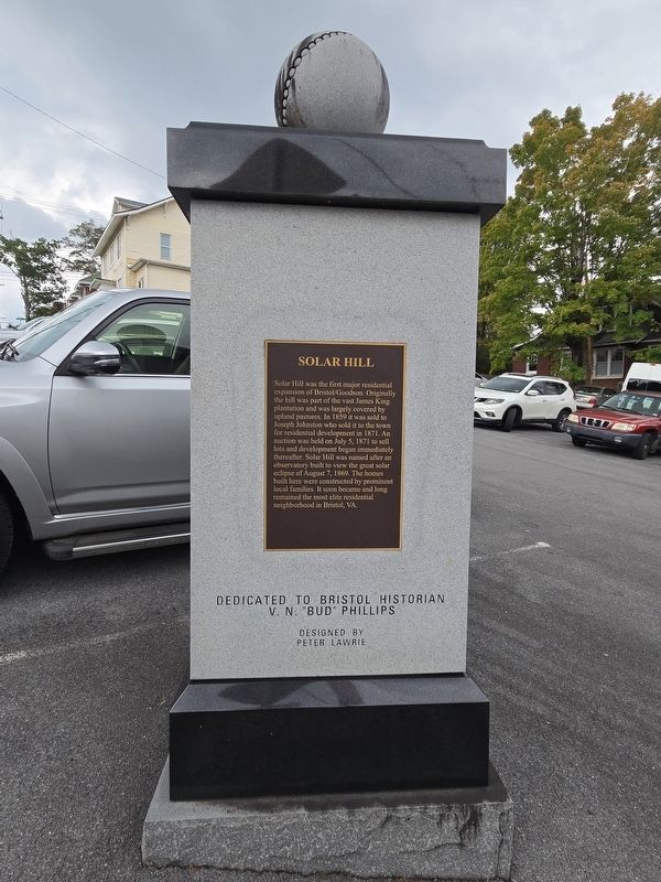 Solar Hill Marker and pedestal. Click for full size. Solar Hill Marker and pedestal image. Click for full size.