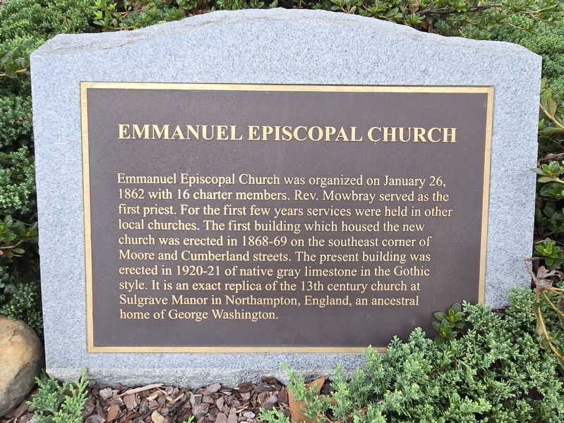 Emmanuel Episcopal Church Marker. Click for full size. Emmanuel Episcopal Church Marker image. Click for full size.