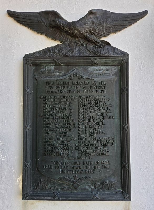 Swisshelm Park World War I Honor Roll Marker. Click for full size. Swisshelm Park World War I Honor Roll Marker image. Click for full size.