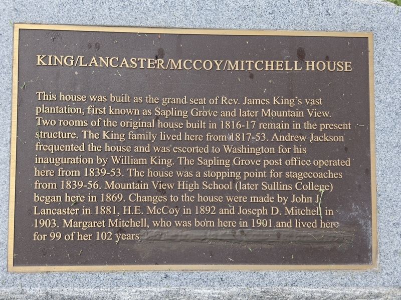 King/ Lancaster/ McCoy/ Mitchell House Marker. Click for full size. King/ Lancaster/ McCoy/ Mitchell House Marker image. Click for full size.