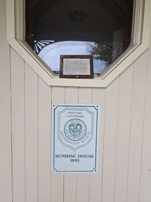 The Sunrise House 1895 Marker. Click for full size. The Sunrise House 1895 Marker image. Click for full size.