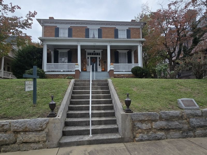 Full view of Johnson Street Marker with Pleasant Hill House in the background. Click for full size. Full view of Johnson Street Marker with Pleasant Hill House in the background image. Click for full size.