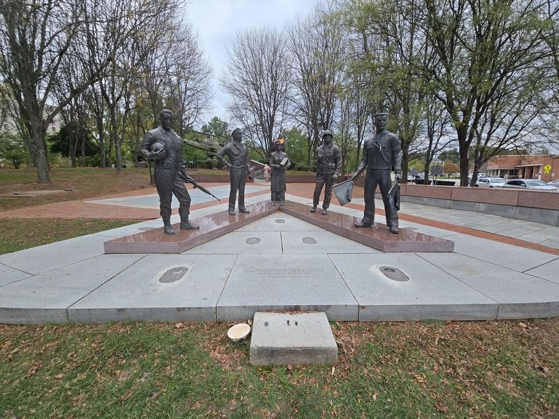 Military statue display at the Bristol Veterans Memorial. Click for full size. Military statue display at the Bristol Veterans Memorial image. Click for full size.