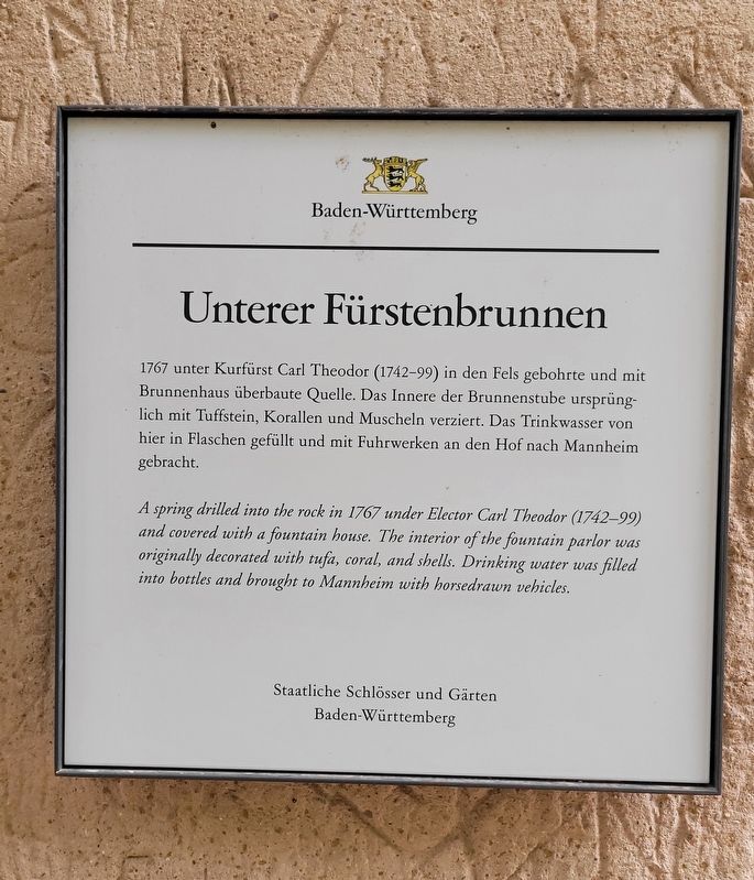 Unterer Fürstenbrunnen / Lower Prince's Fountain Marker. Click for full size. Unterer Fürstenbrunnen / Lower Prince's Fountain Marker image. Click for full size.