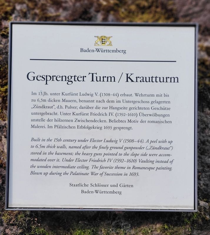 Gesprengter Turm/Krautturm / Blown up Tower/Gunpowder Tower Marker. Click for full size. Gesprengter Turm/Krautturm / Blown up Tower/Gunpowder Tower Marker image. Click for full size.