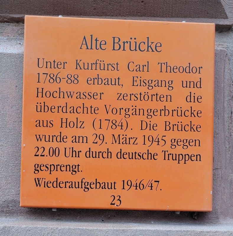 Alte Brücke / Old Bridge Marker. Click for full size. Alte Brücke / Old Bridge Marker image. Click for full size.