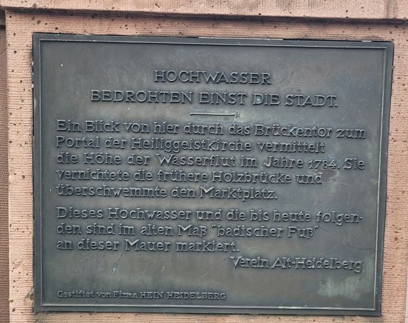 Hochwasser Bedrohten Einst die Stadt / Floods Once Threatened the City Marker. Click for full size. Hochwasser Bedrohten Einst die Stadt / Floods Once Threatened the City Marker image. Click for full size.
