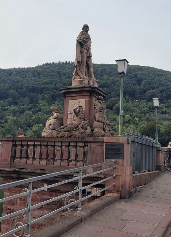 The view of the statue of Karl Theodor and marker below. Click for full size. The view of the statue of Karl Theodor and marker below image. Click for full size.