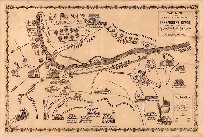 Map of the battle ground of Greenbrier River.. Click for full size. Map of the battle ground of Greenbrier River. image. Click for full size.