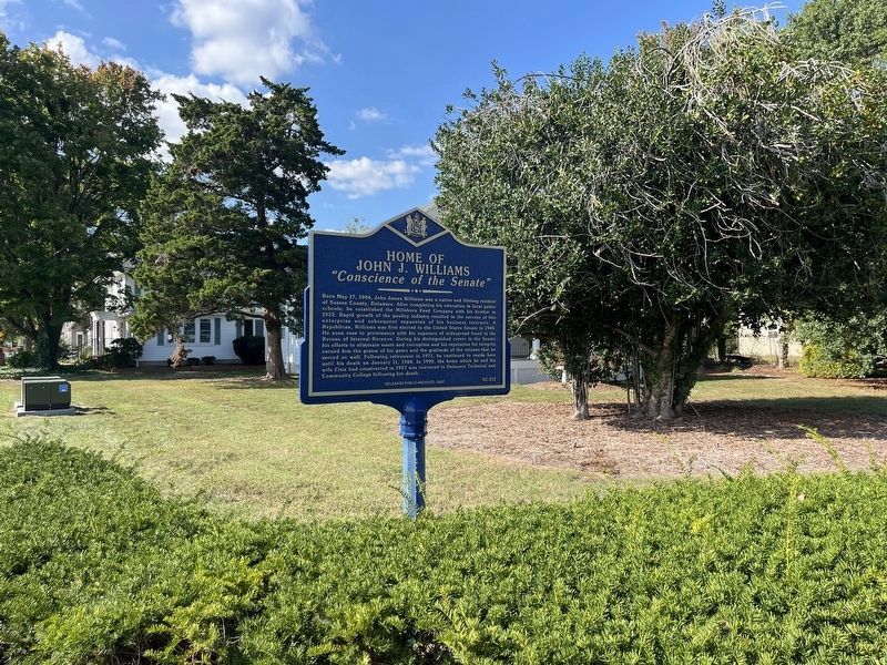Home of John J. Williams Marker. Click for full size. Home of John J. Williams Marker image. Click for full size.