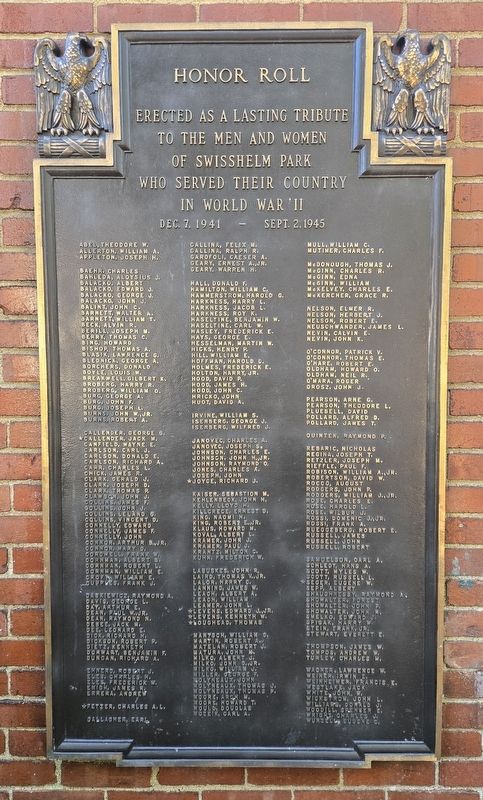 Swisshelm Park Honor Roll Marker image. Click for full size.
