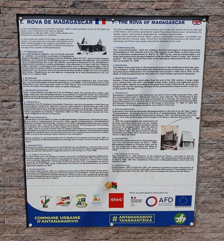 I - Rovan'antananarivo Marker in French and English. Click for full size. I - Rovan'antananarivo Marker in French and English image. Click for full size.