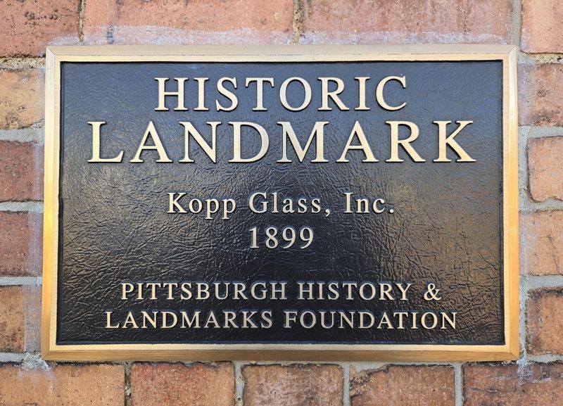 Kopp Glass, Inc. Marker. Click for full size. Kopp Glass, Inc. Marker image. Click for full size.