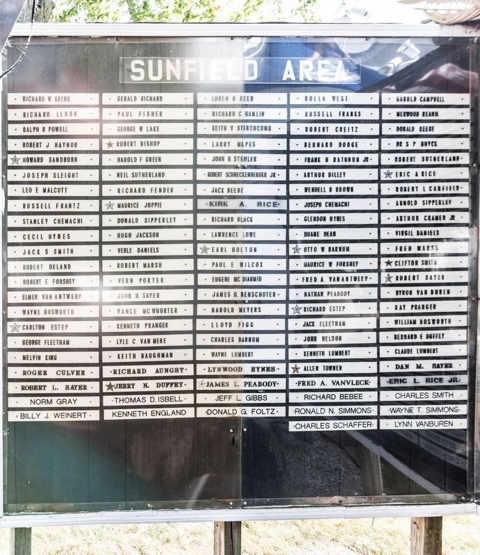 Sunfield Area Honor Roll Marker, Left Side image. Click for full size.
