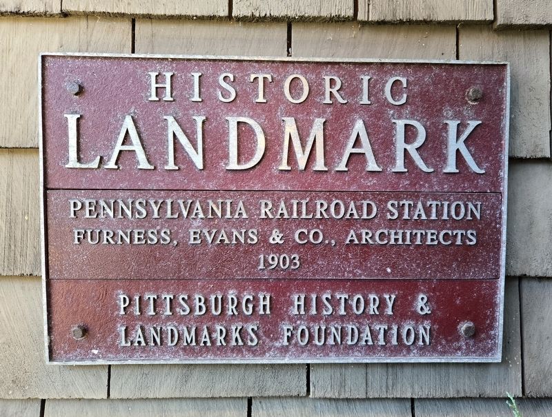 Pennsylvania Railroad Station Marker. Click for full size. Pennsylvania Railroad Station Marker image. Click for full size.