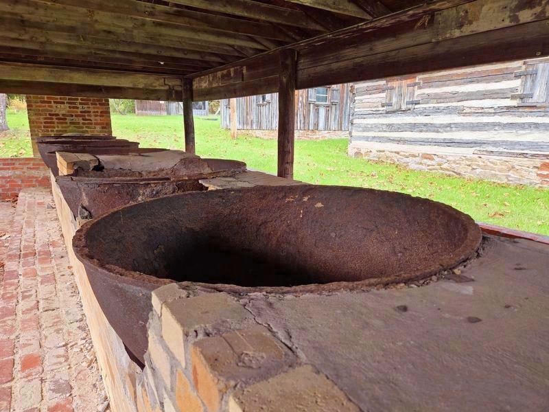 Original kettles used in the salt furnace at Saltville. Click for full size. Original kettles used in the salt furnace at Saltville image. Click for full size.