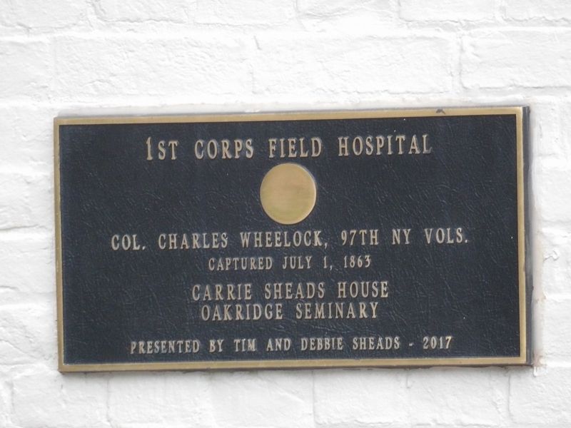 1st Corps Field Hospital Marker image. Click for full size.