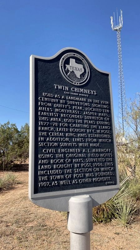 Twin Chimneys Marker image. Click for full size.