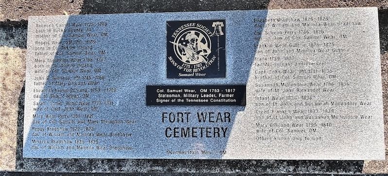 Colonel Samuel Wear Memorial. Click for full size. Colonel Samuel Wear Memorial image. Click for full size.