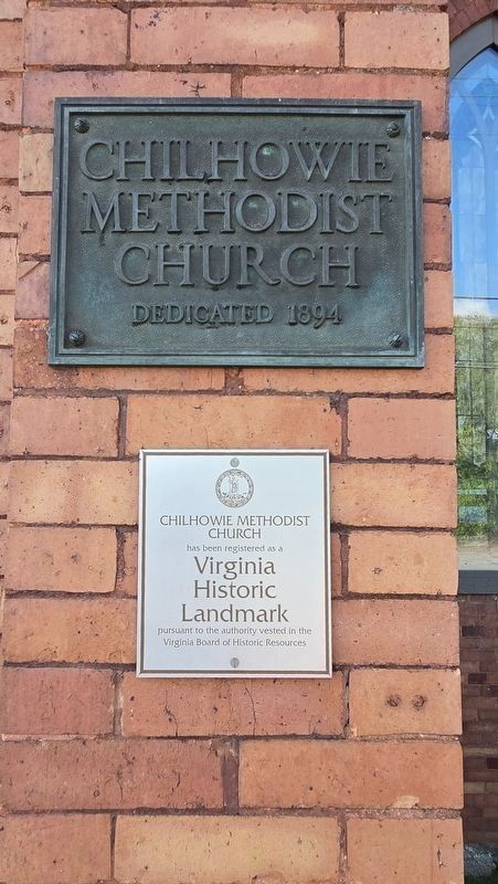Chilhowie Methodist Episcopal Church plaque/ Virginia Historic Landmark sign image. Click for full size.