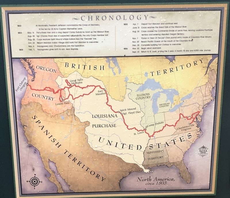 The Journey of the Corps of Discovery Marker detail. Click for full size. The Journey of the Corps of Discovery Marker detail image. Click for full size.
