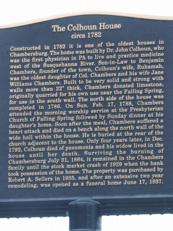 The Colhoun House Marker image. Click for full size.