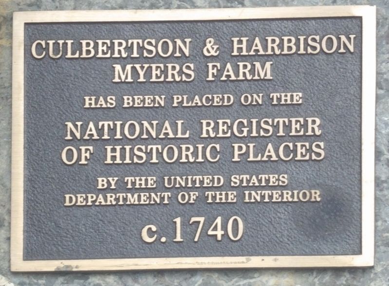 Culbertson & Harbison Myers Farm Marker image. Click for full size.