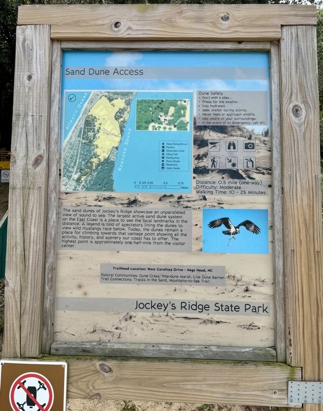 Jockey’s Ridge State Park Marker. Click for full size. Jockey’s Ridge State Park Marker image. Click for full size.