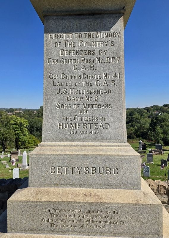 Homestead Cemetery Civil War Memorial. Click for full size. Homestead Cemetery Civil War Memorial image. Click for full size.