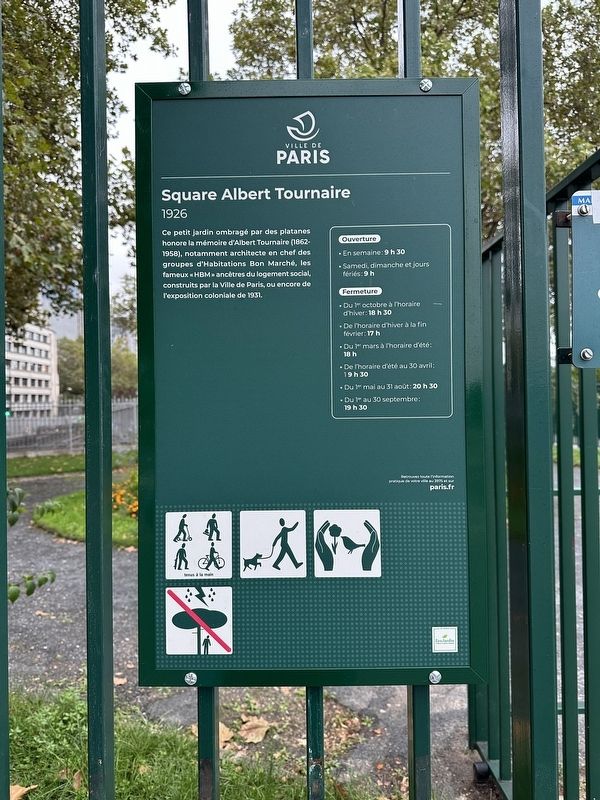 Square Albert Tournaire (1926) Marker image. Click for full size.