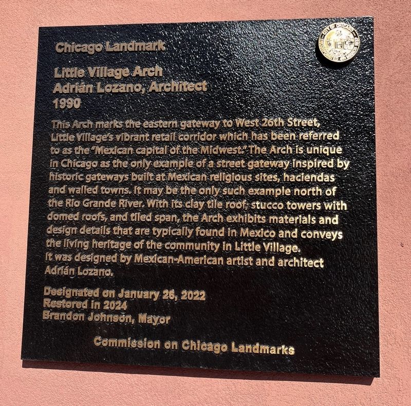 Little Village Arch Marker image. Click for full size.