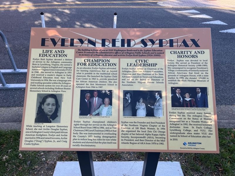 Evelyn Reid Syphax Marker image. Click for full size.