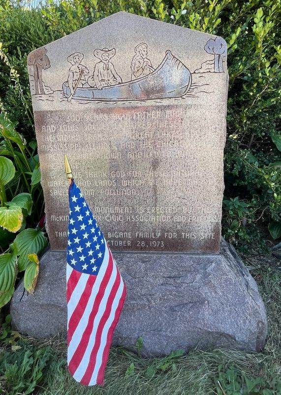Marquette and Jolliet Memorial Marker image. Click for full size.