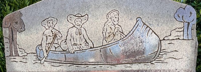 Marquette and Jolliet Memorial engraving image. Click for full size.