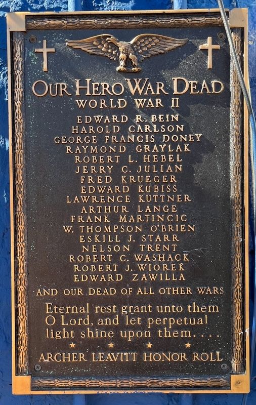 Archer Leavitt Honor Roll Marker image. Click for full size.