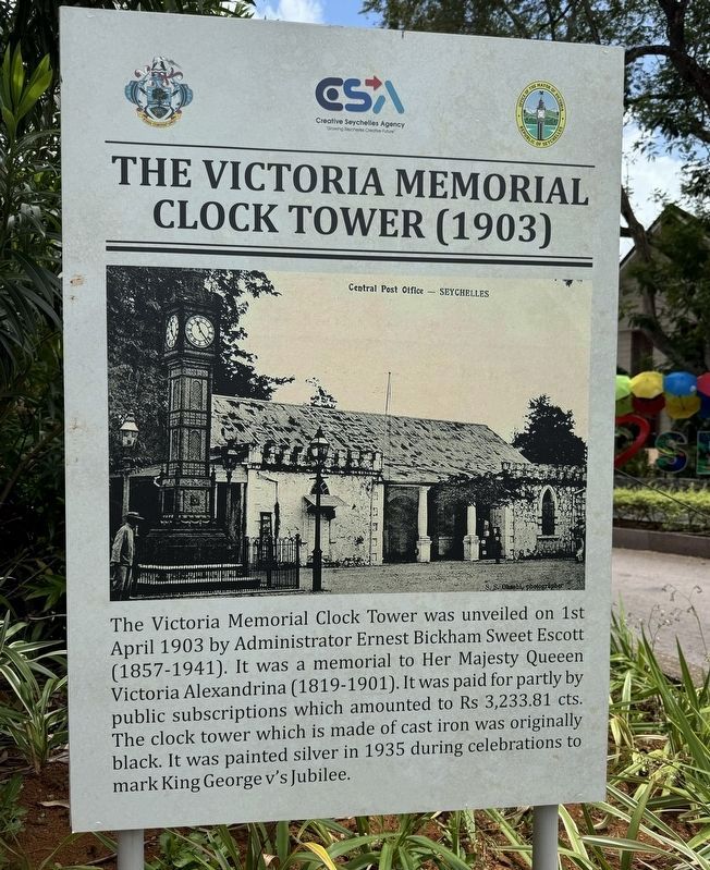 The Victoria Memorial Clock Tower (1903) Marker. Click for full size. The Victoria Memorial Clock Tower (1903) Marker image. Click for full size.