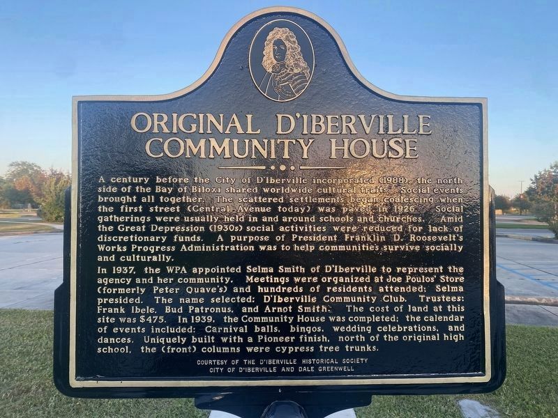 Original D'Iberville Community House Marker image. Click for full size.