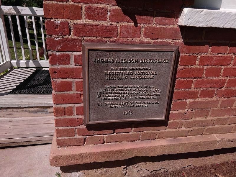 National Historic Landmark plaque on the building's lower left corner image. Click for full size.