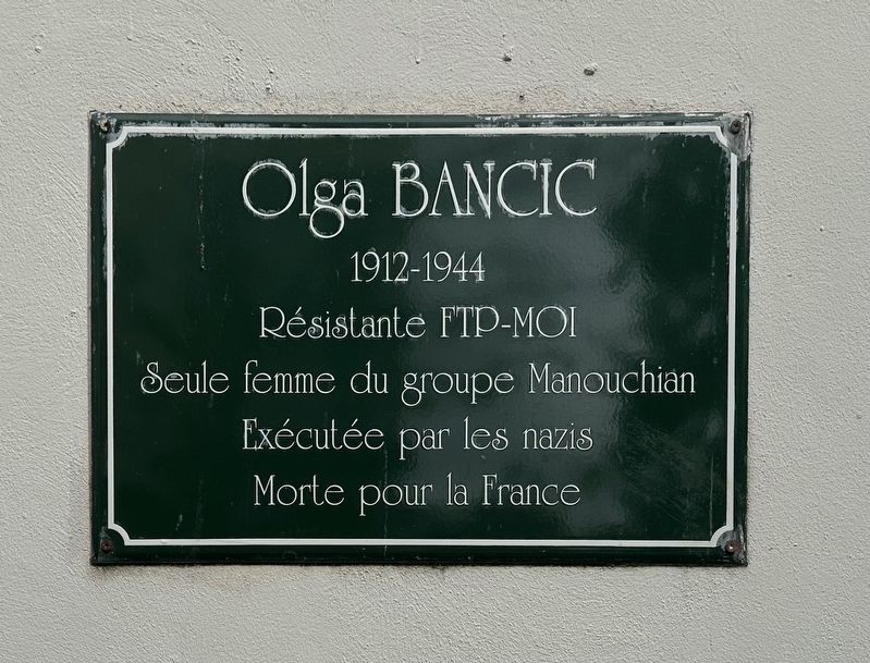 Olga Bancic Marker image. Click for full size.