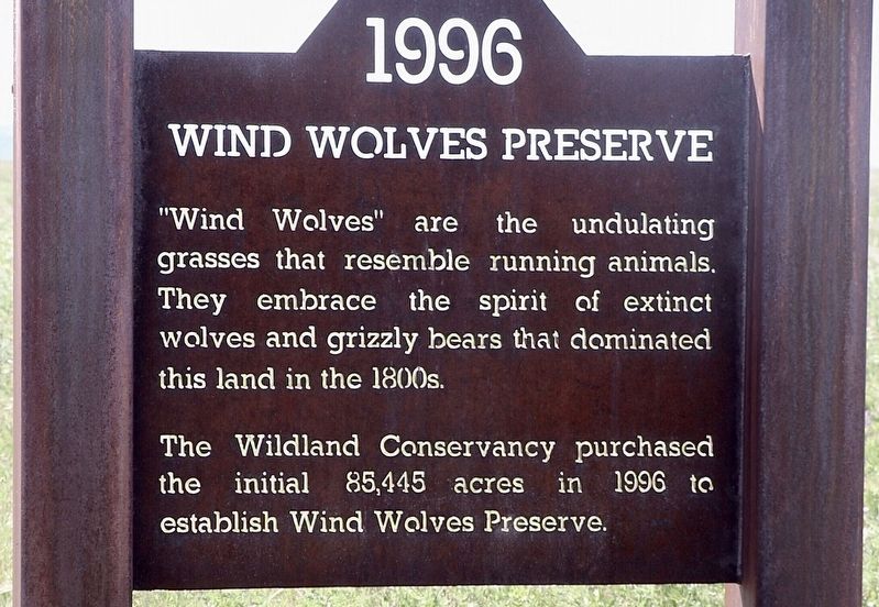 Wind Wolves Preserve Marker image. Click for full size.