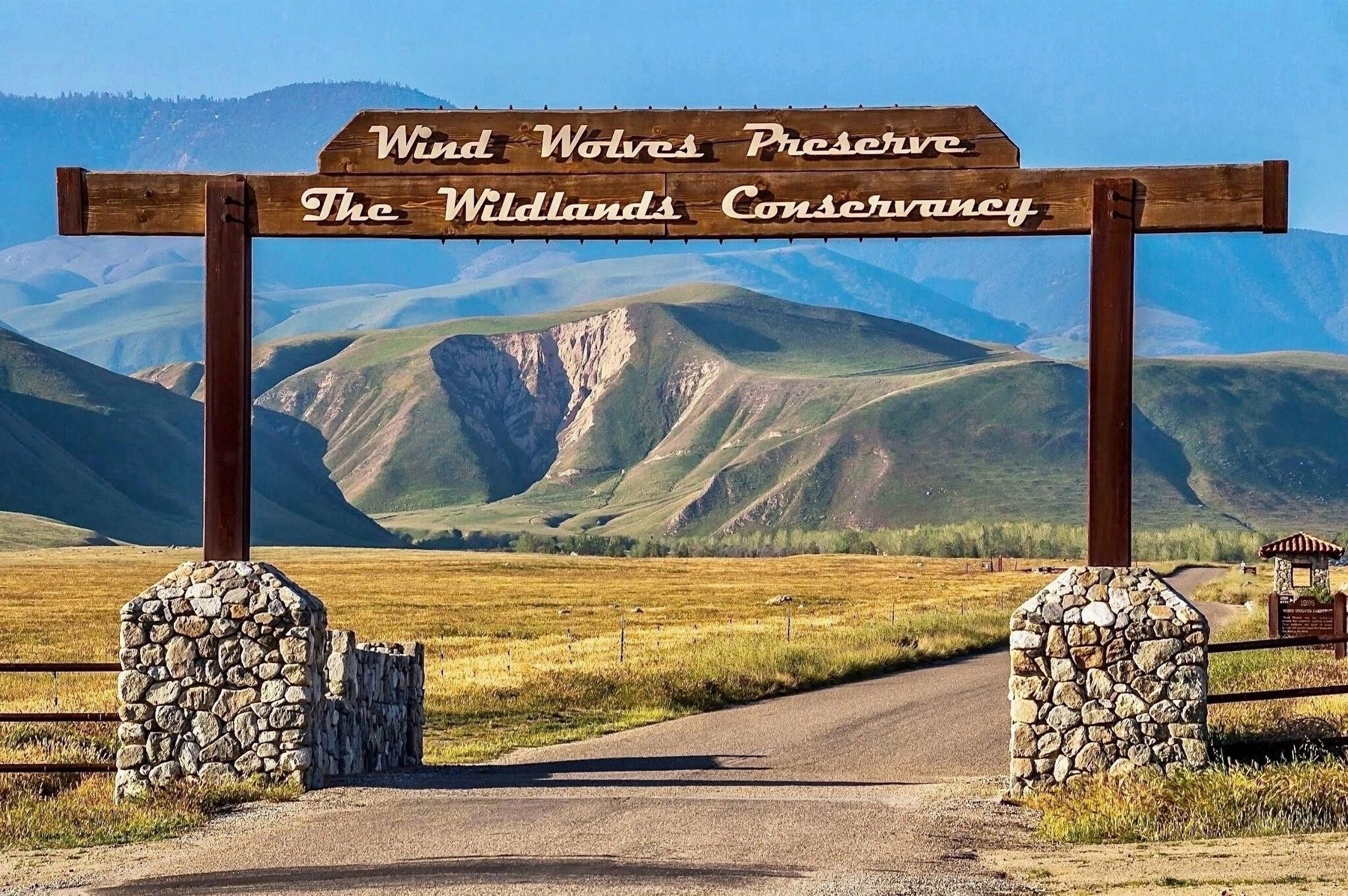 Wind Wolves Preserve and Marker image. Click for full size.