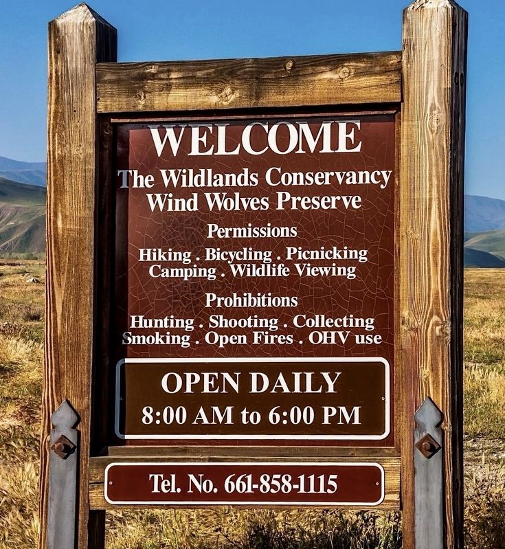 Wind Wolves Preserve Sign image. Click for full size.
